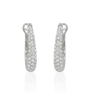 0.74ctw Diamond Pave Oblong Hoop Earrings