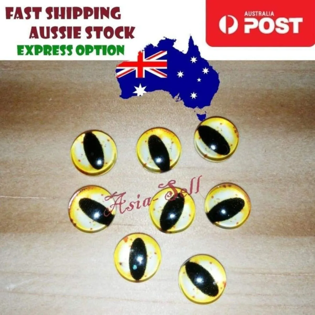 10pcs 15mm 18mm 20mm Glass Eyes Cabochon Lizard Cat Frog Animal Flat Dome Eye