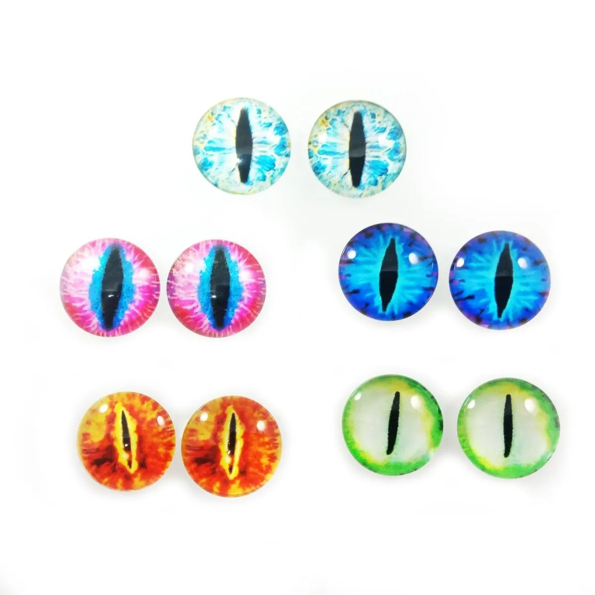 10pcs 15mm 18mm 20mm Glass Eyes Cabochon Lizard Cat Frog Animal Flat Dome Eye