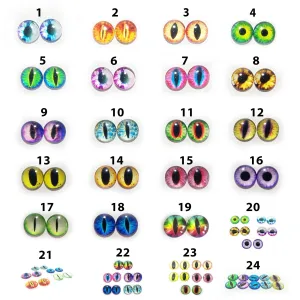 10pcs 15mm 18mm 20mm Glass Eyes Cabochon Lizard Cat Frog Animal Flat Dome Eye