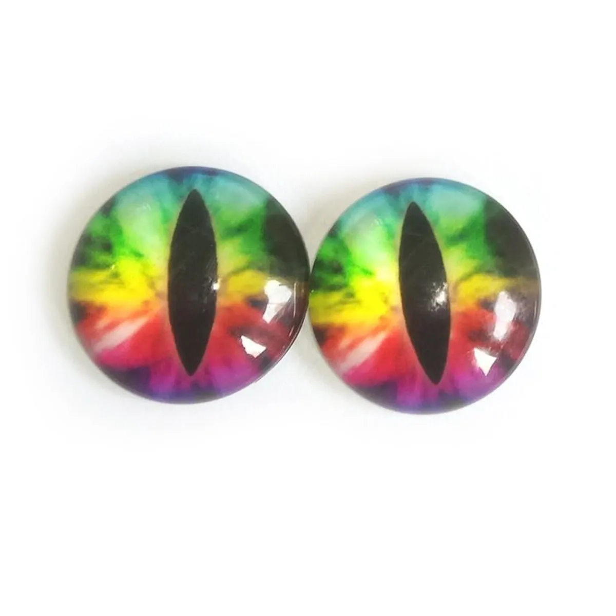 10pcs 15mm 18mm 20mm Glass Eyes Cabochon Lizard Cat Frog Animal Flat Dome Eye