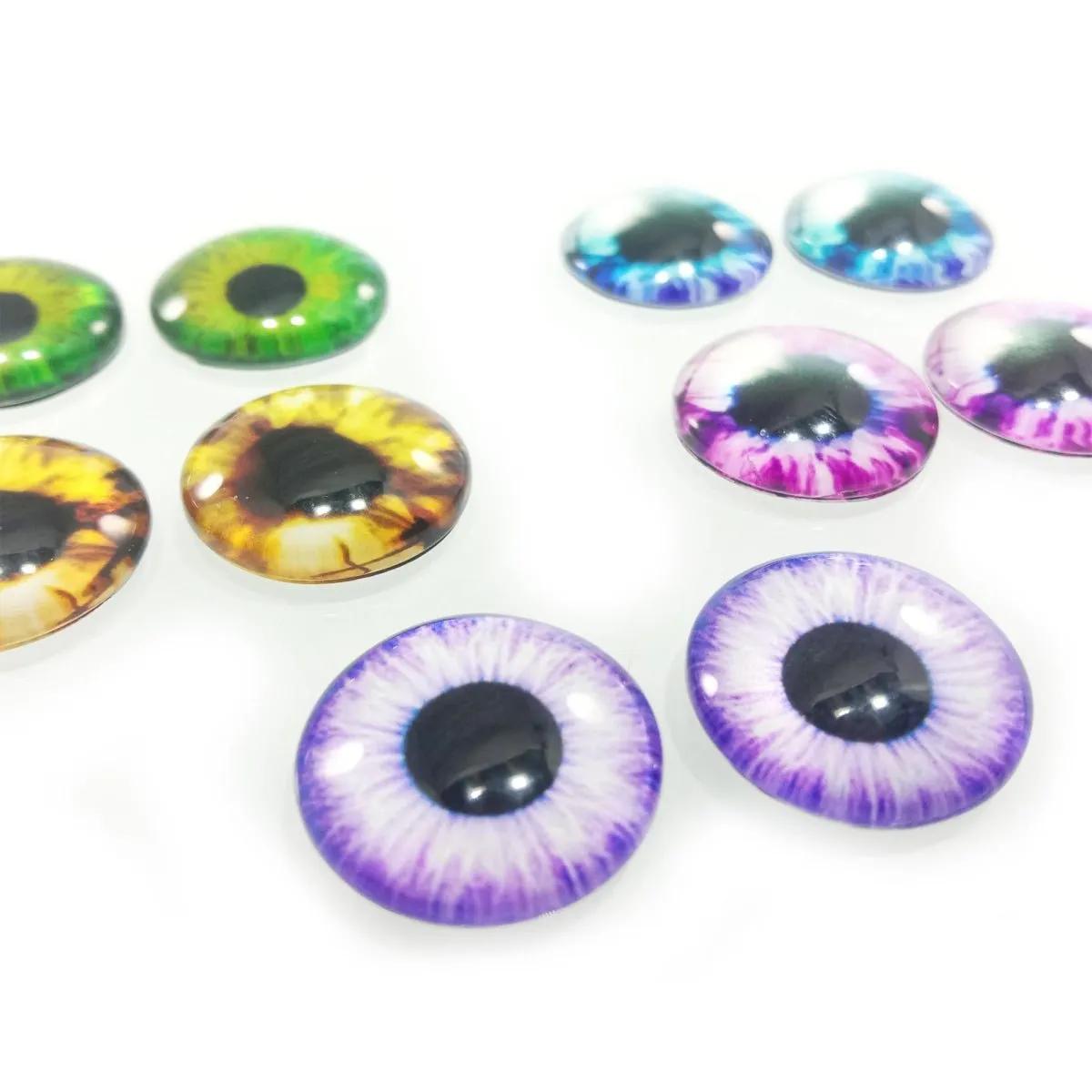 10pcs 15mm 18mm 20mm Glass Eyes Cabochon Lizard Cat Frog Animal Flat Dome Eye