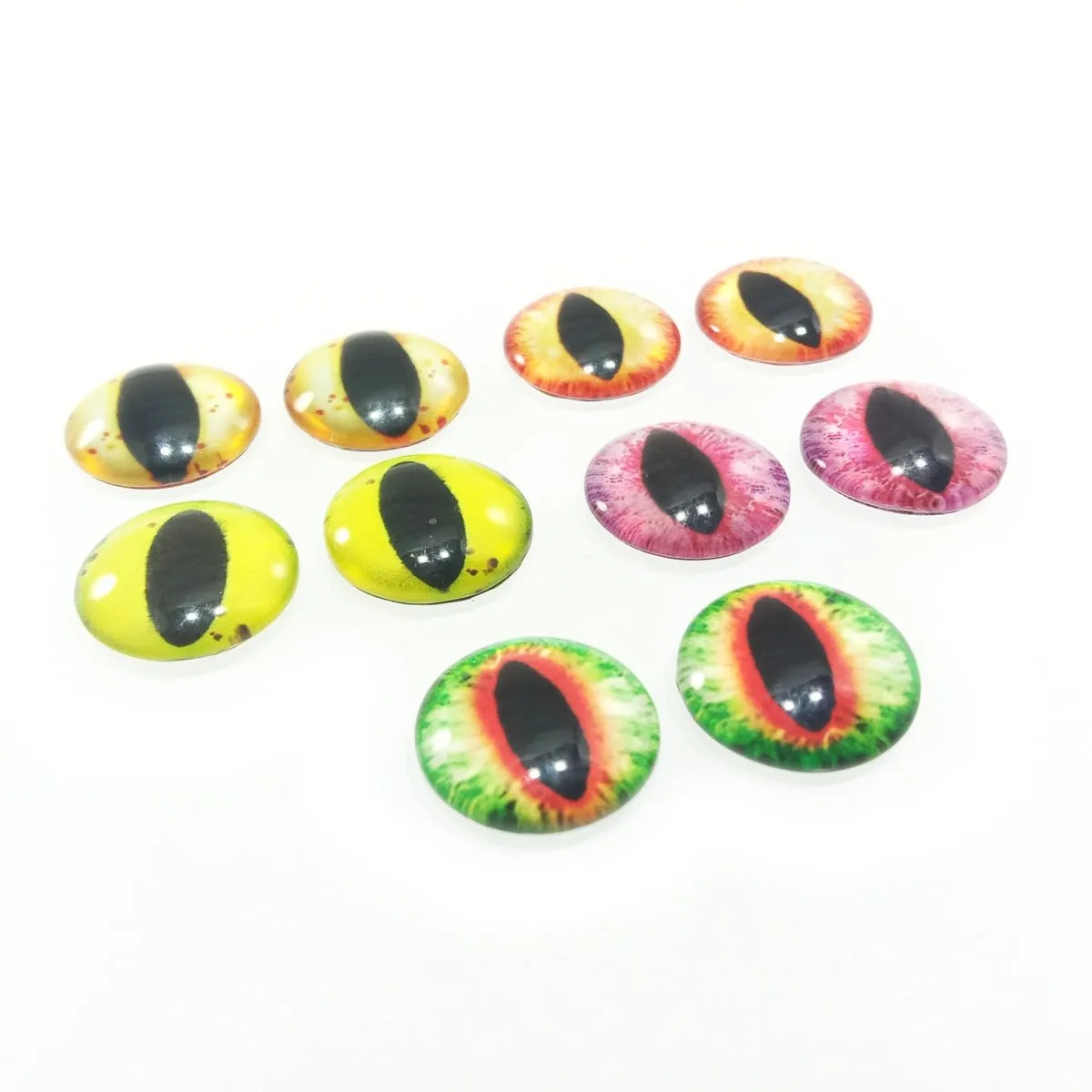10pcs 15mm 18mm 20mm Glass Eyes Cabochon Lizard Cat Frog Animal Flat Dome Eye