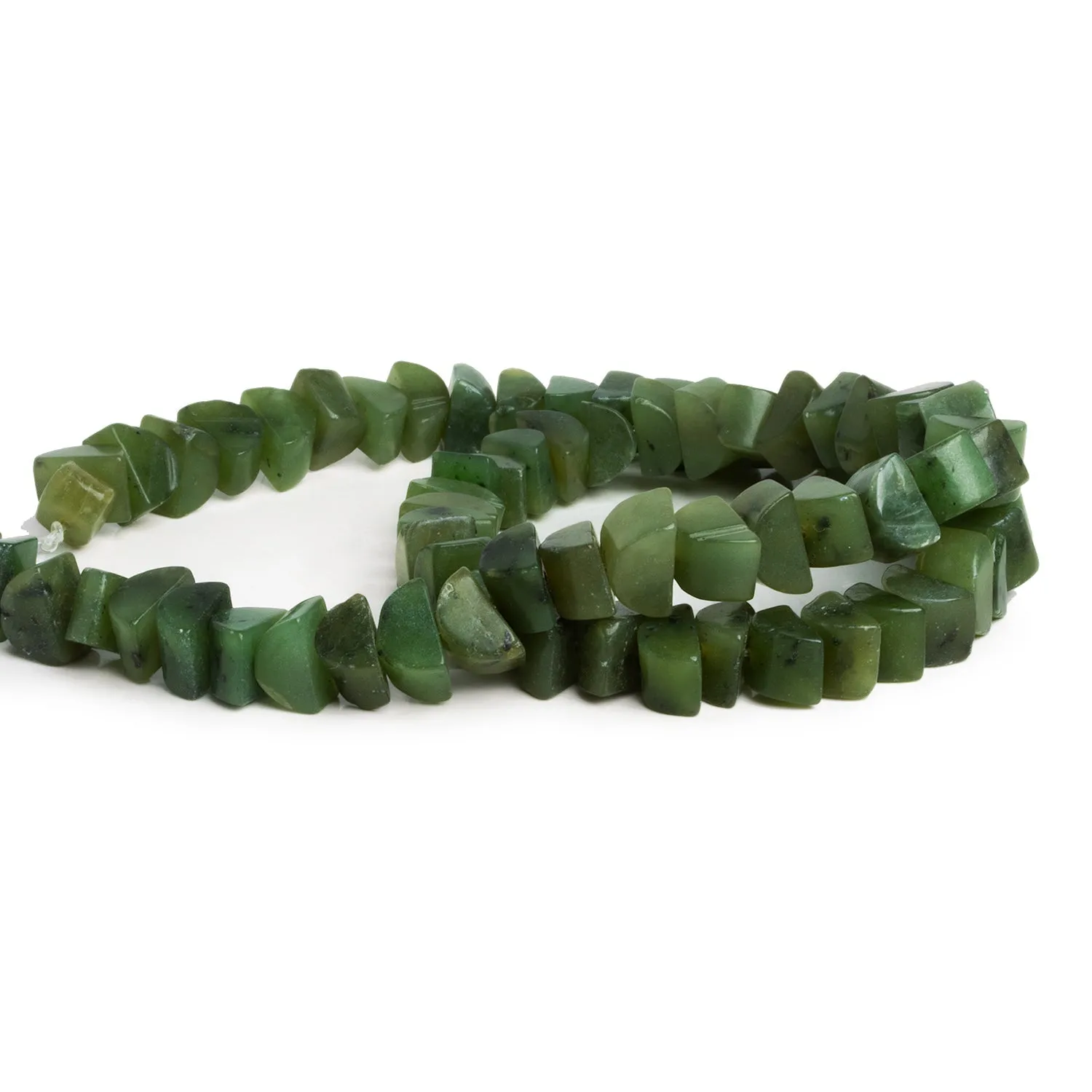 10x5mm Nephrite Jade Plain Half Moons 16 inch 65 beads