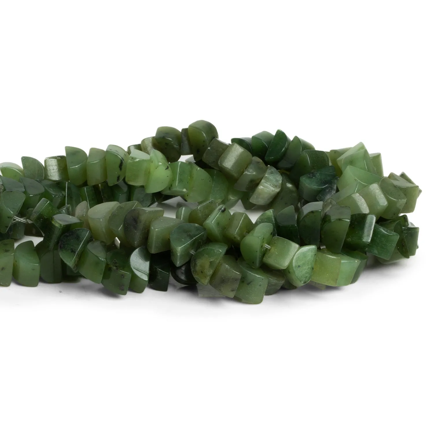 10x5mm Nephrite Jade Plain Half Moons 16 inch 65 beads