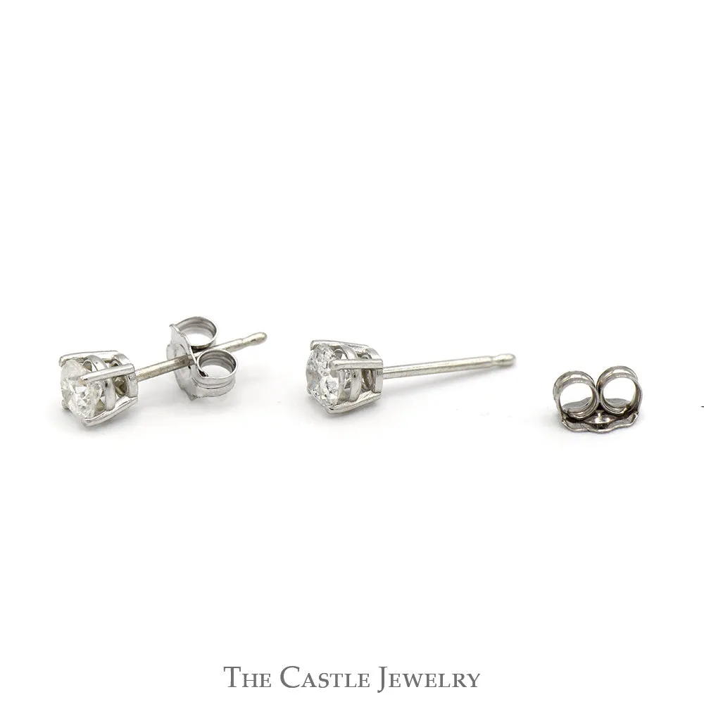 1/2cttw Round Brilliant Cut Diamond Stud Earrings in 14k White Gold