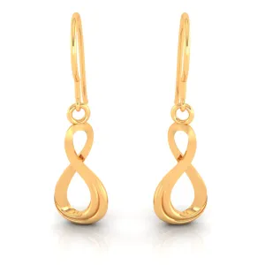 14k Dainty Gold Earrings With An Infinite Shape