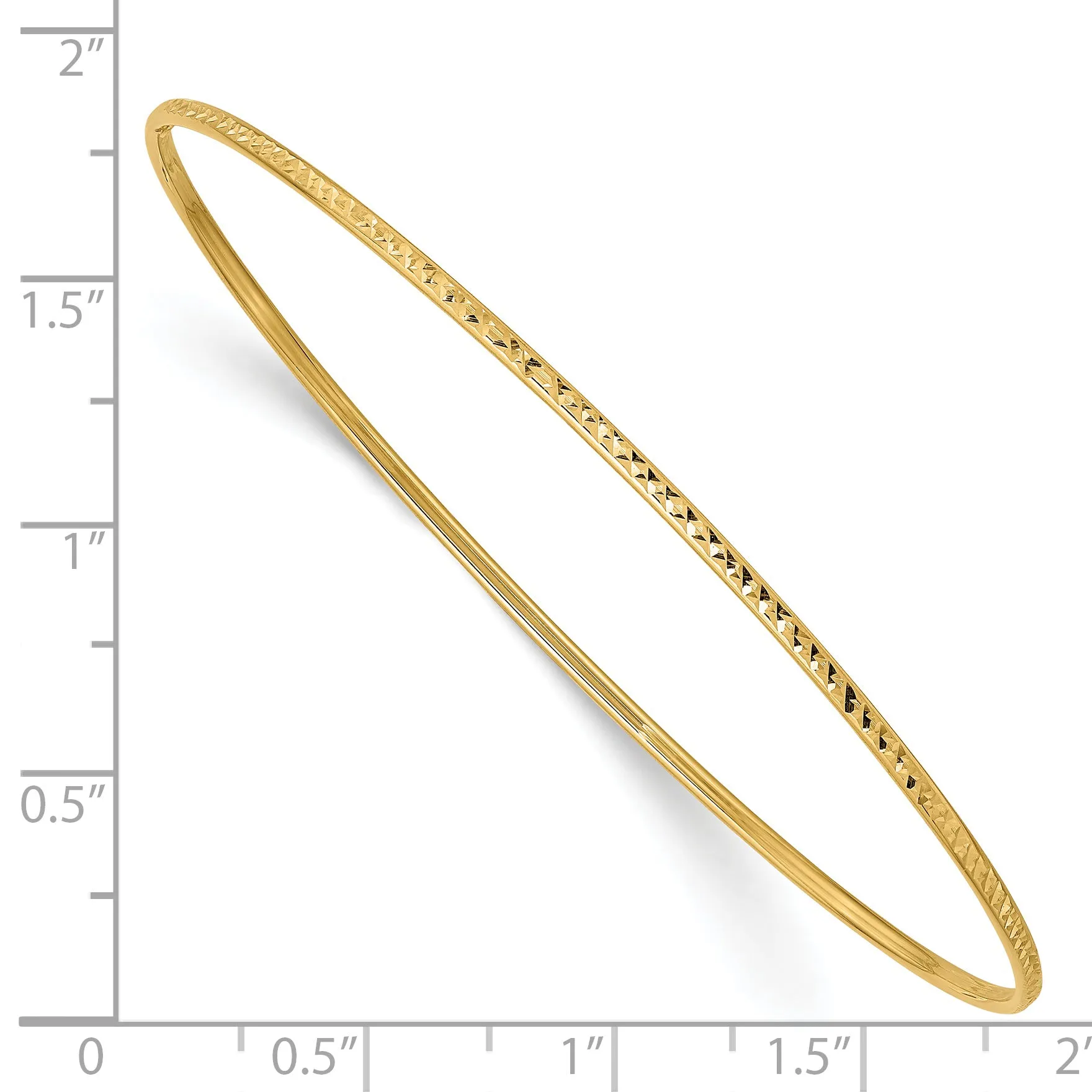 14K Gold Women's Diamond-Cut Bangle Bracelet with Polished Finish Elegant and Timeless Design