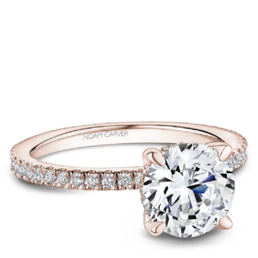 14K Rosé Gold Round 0.30ctw Diamond Engagement Ring