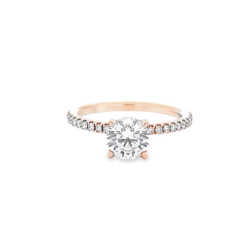 14K Rosé Gold Round 0.30ctw Diamond Engagement Ring