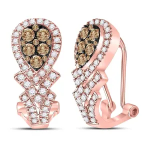 14kt Rose Gold Brown Diamond Hoop Earrings: Mesmerizing Elegance and Sparkle