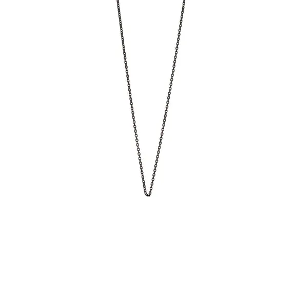 17" Delicate Black Steel Chain