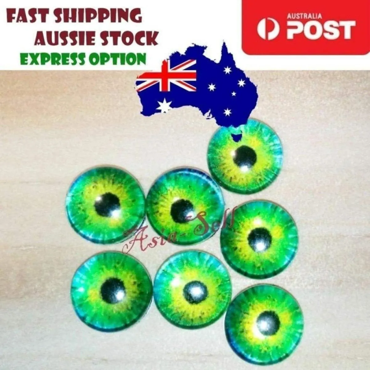 30pcs Round 12mm Glass Eyes Dragon Lizard Frog Eyeballs Model N