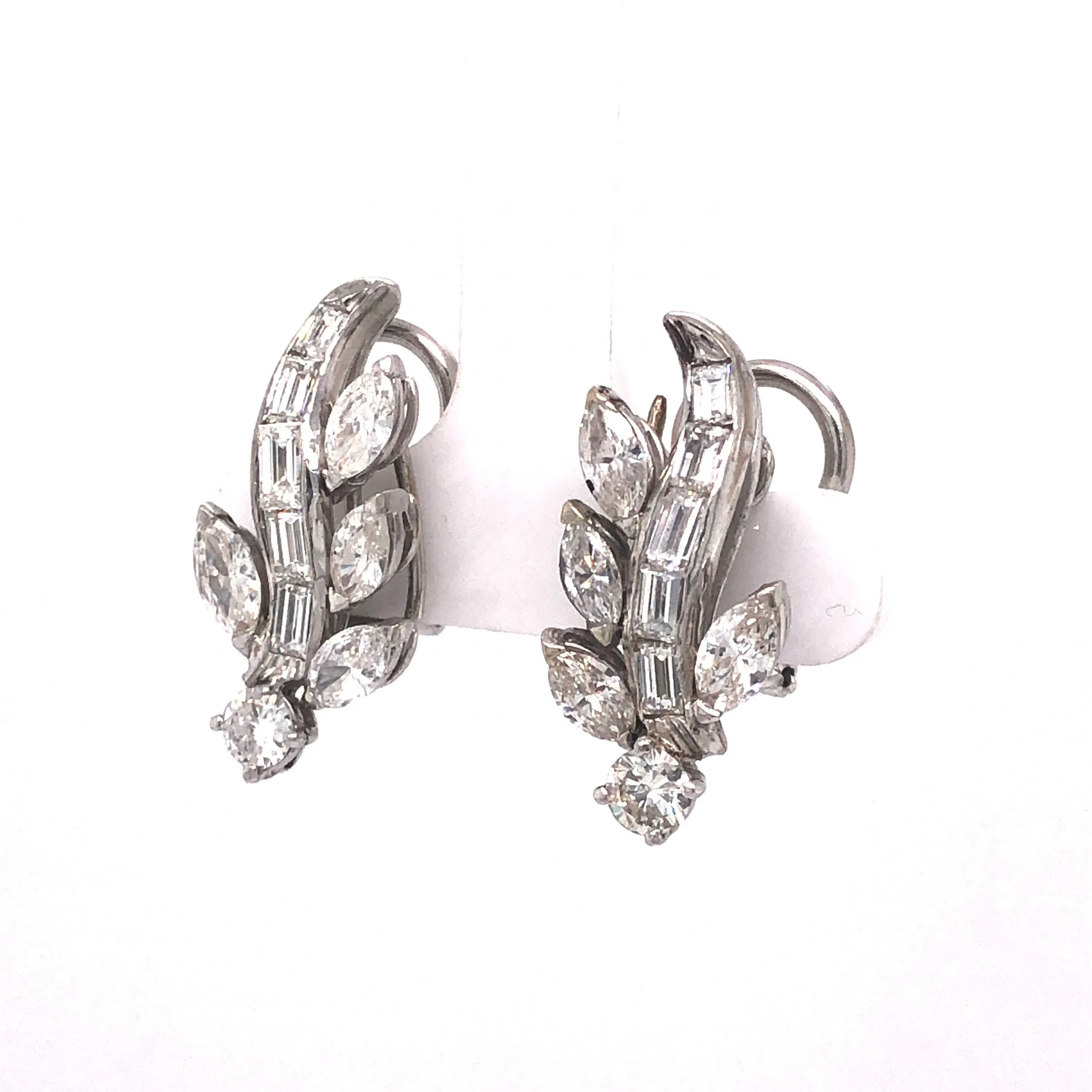 3.44 Carat Diamond Earrings in 14k White Gold