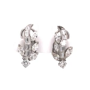 3.44 Carat Diamond Earrings in 14k White Gold