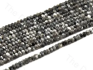 4 mm Gray Black Rondelle Jade Quartz Stones