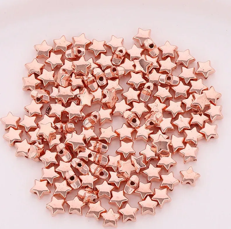 500-1000 Star Beads Tiny Star Spacer Beads Gold Silver Rose Gold Celestial Night Sky Beading Jewelry Supplies Connector Findings Charm Shiny