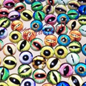 50pcs Round 8mm Glass Eyes Dragon Lizard Frog Eyeballs Mixed Set