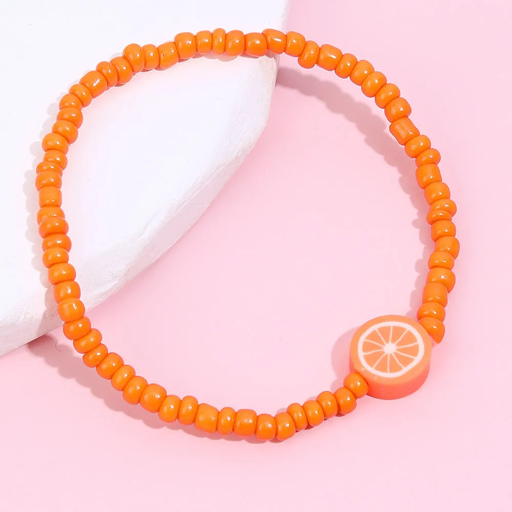 5PCS Summer Fruit Stackable Bead Bracelets