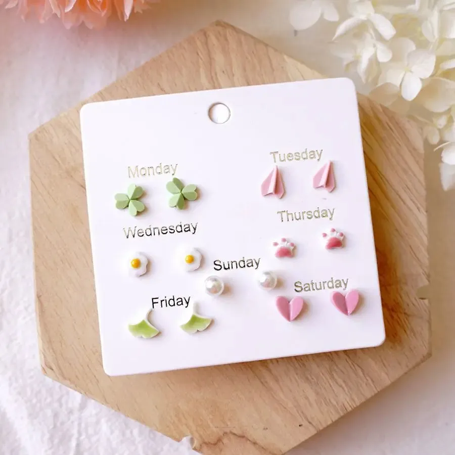7 PCS Popular Exquisite Ceramic Earring
