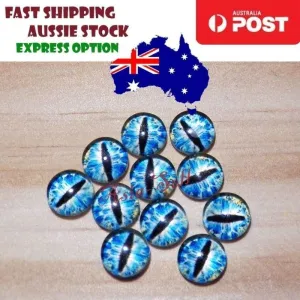 8pcs Round 25mm Cabochon Glass Doll Eyes Dragon Lizard Frog Model F