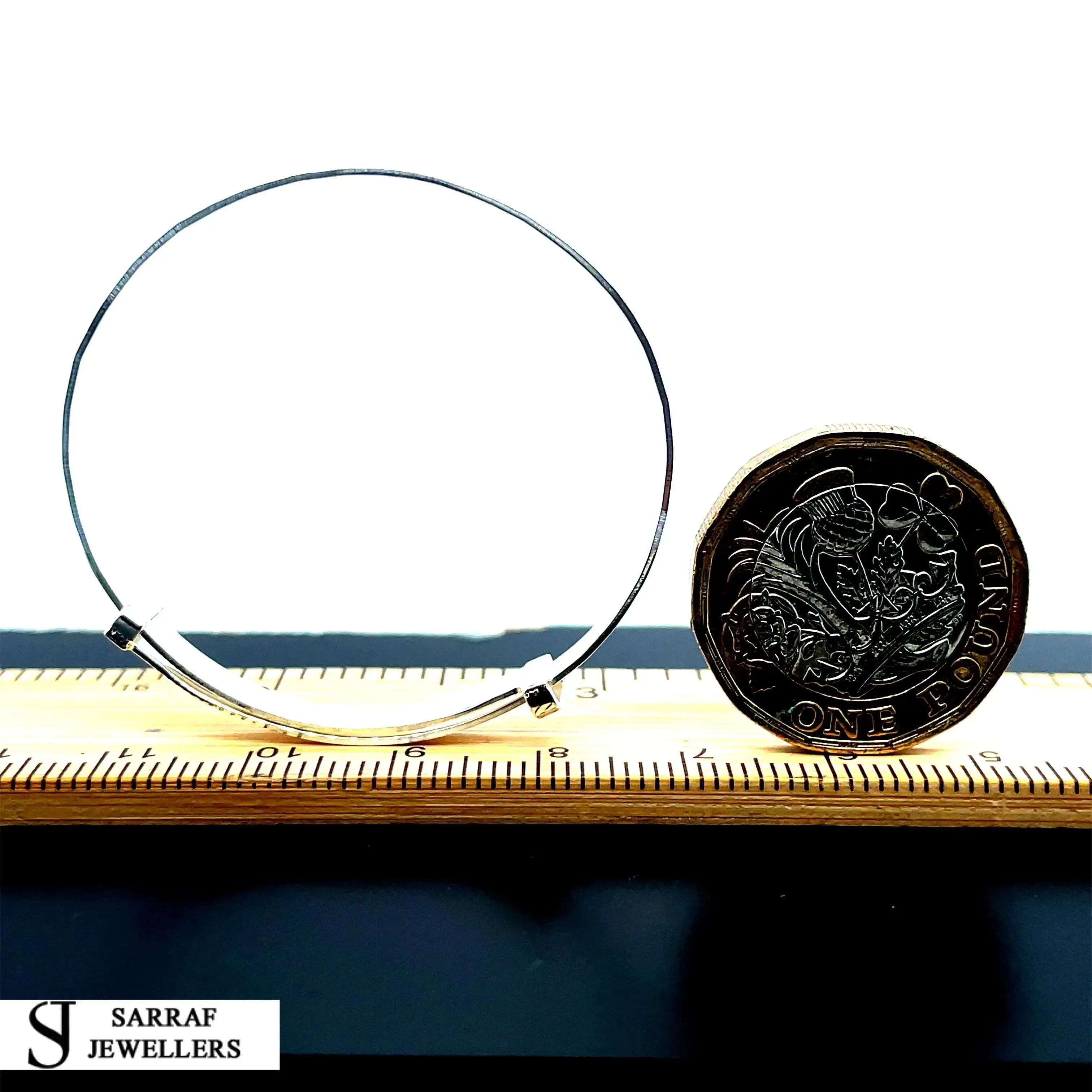 925 Sterling Silver Baby Alphabet Expandable Bangle Diamond Cut Design | Shop Online Sarraf Jewellers UK