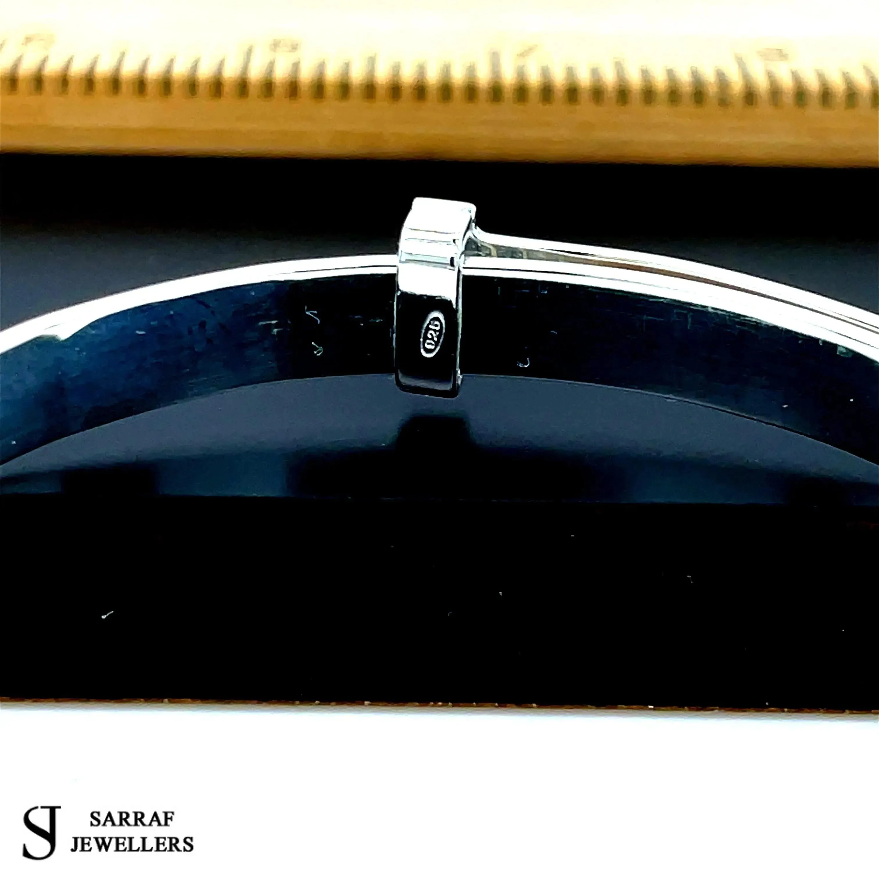 925 Sterling Silver Baby Alphabet Expandable Bangle Diamond Cut Design | Shop Online Sarraf Jewellers UK