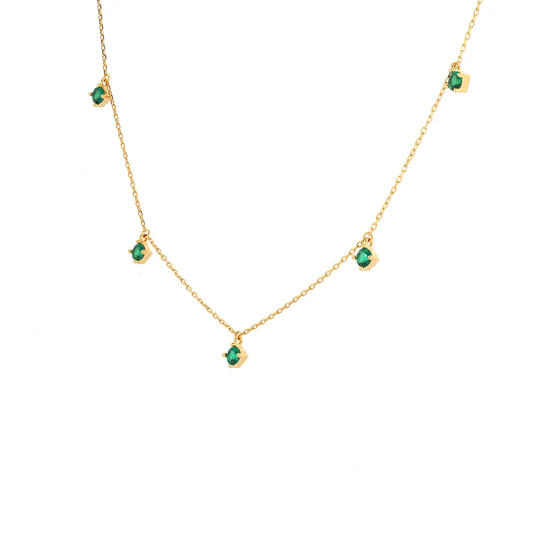 925 Sterling Silver Castleton Green Dangler Necklace