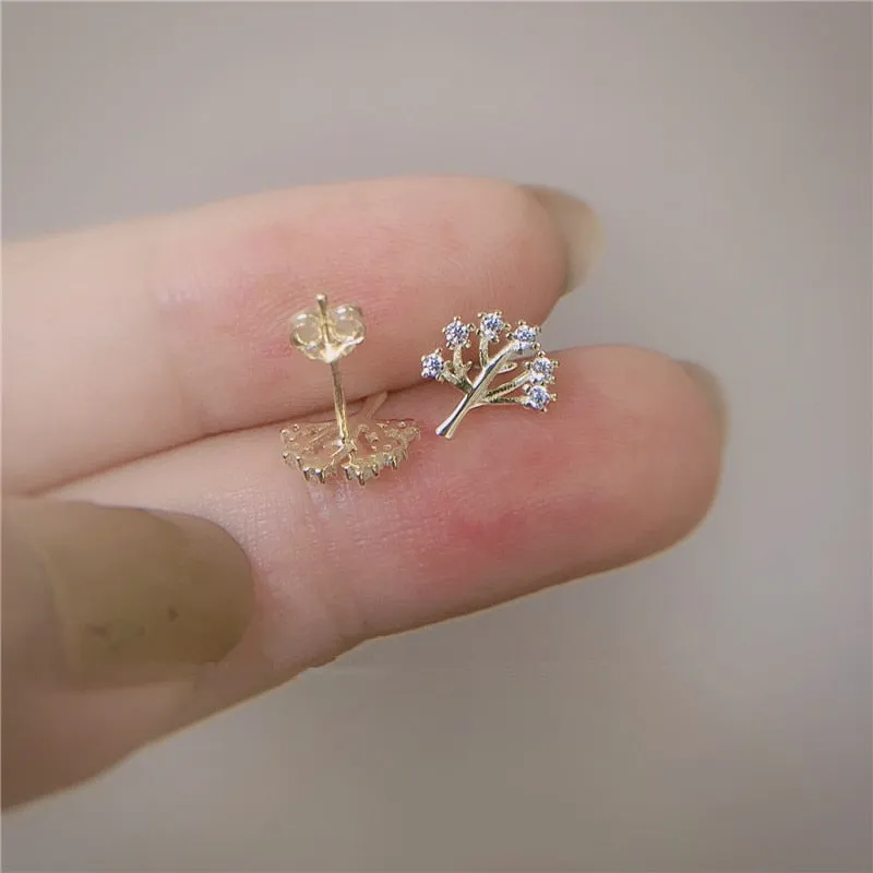 925 Sterling Silver Korean Exquisite Crystal Tree Life Tree Plating