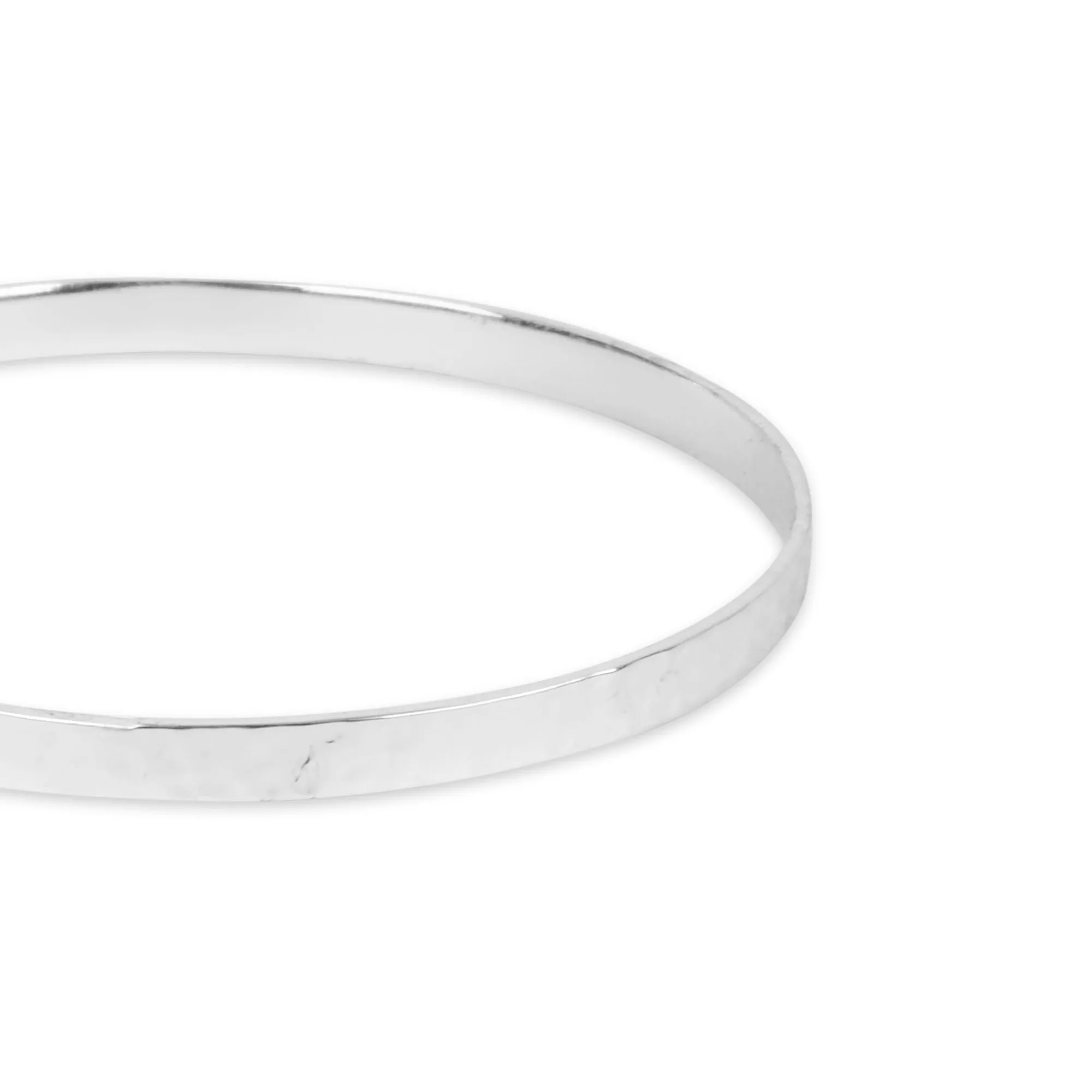 925 Sterling Silver-Plated Textured Bangle