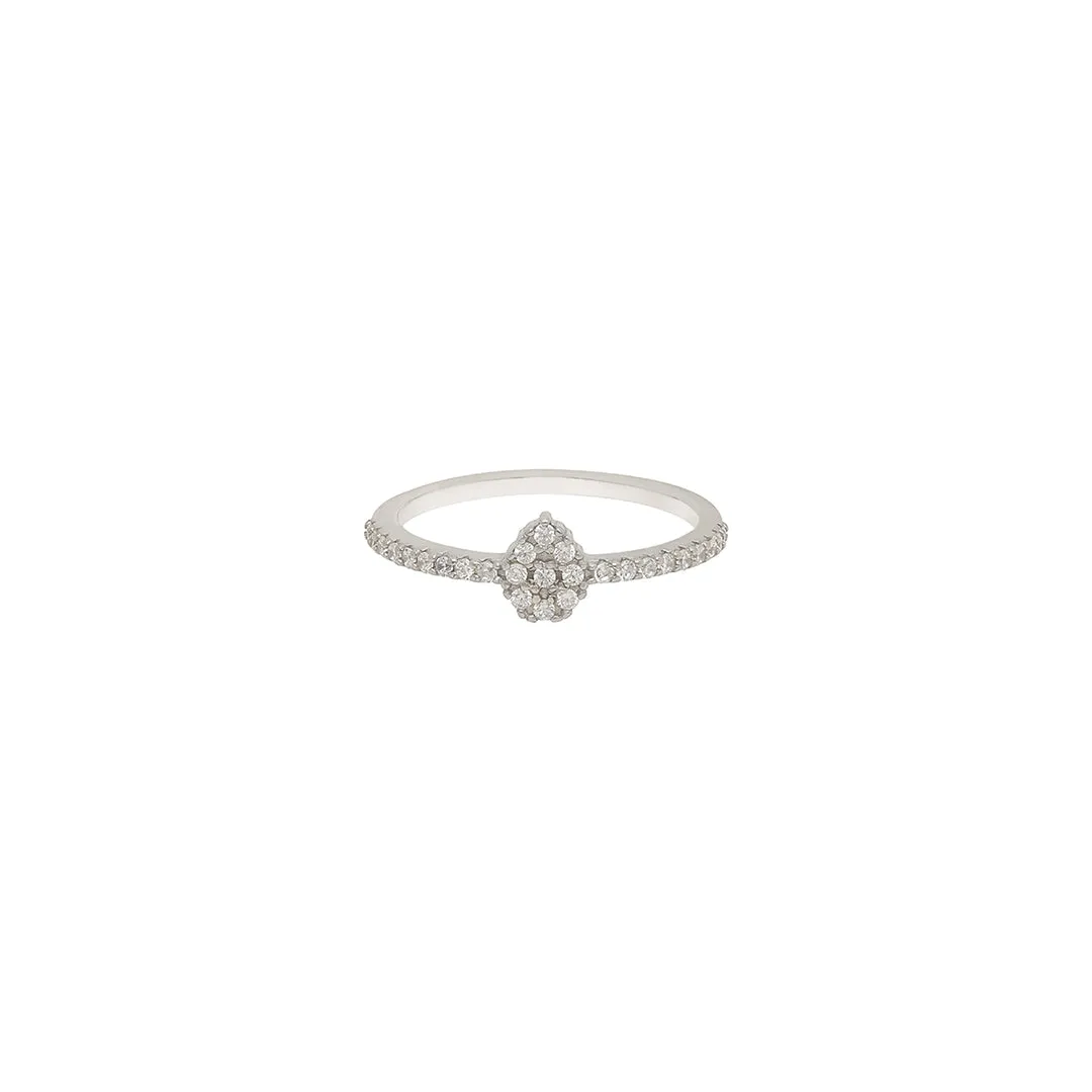 925 Sterling Silver Rhodium Plated Elegance Silver Ring
