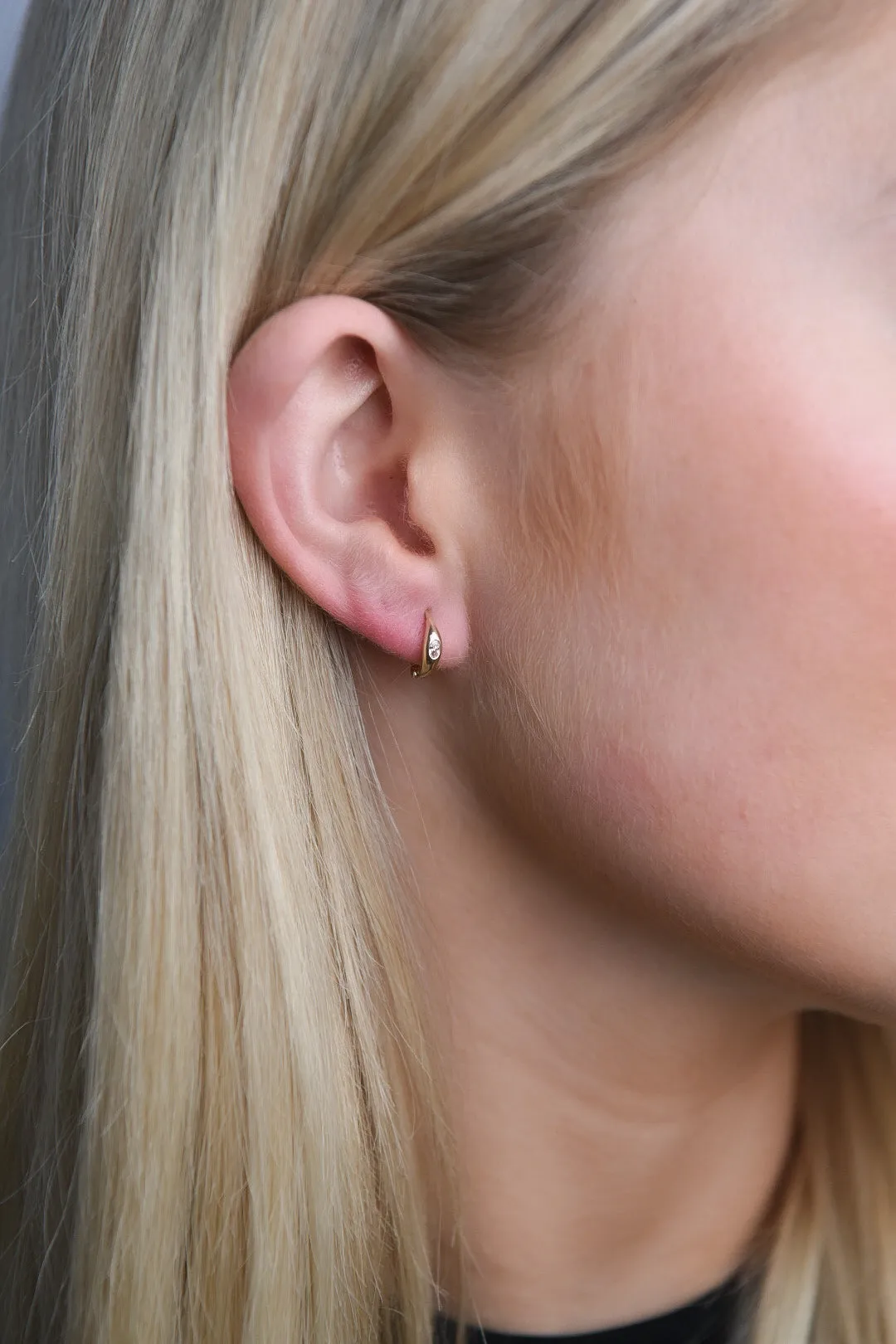 9ct Yellow Gold Hoop Earrings With Cz