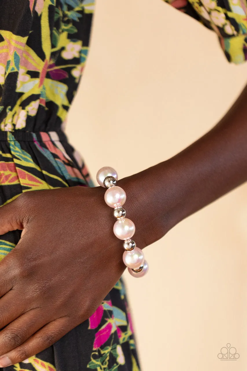 A DREAMSCAPE Come True - Pink - Iridescent Pearl Paparazzi Stretchy Bracelet