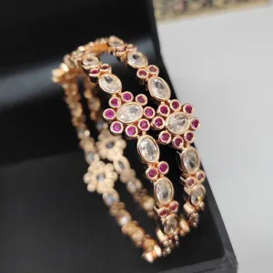 Aamrapali Gold Plated AD Bangle Set