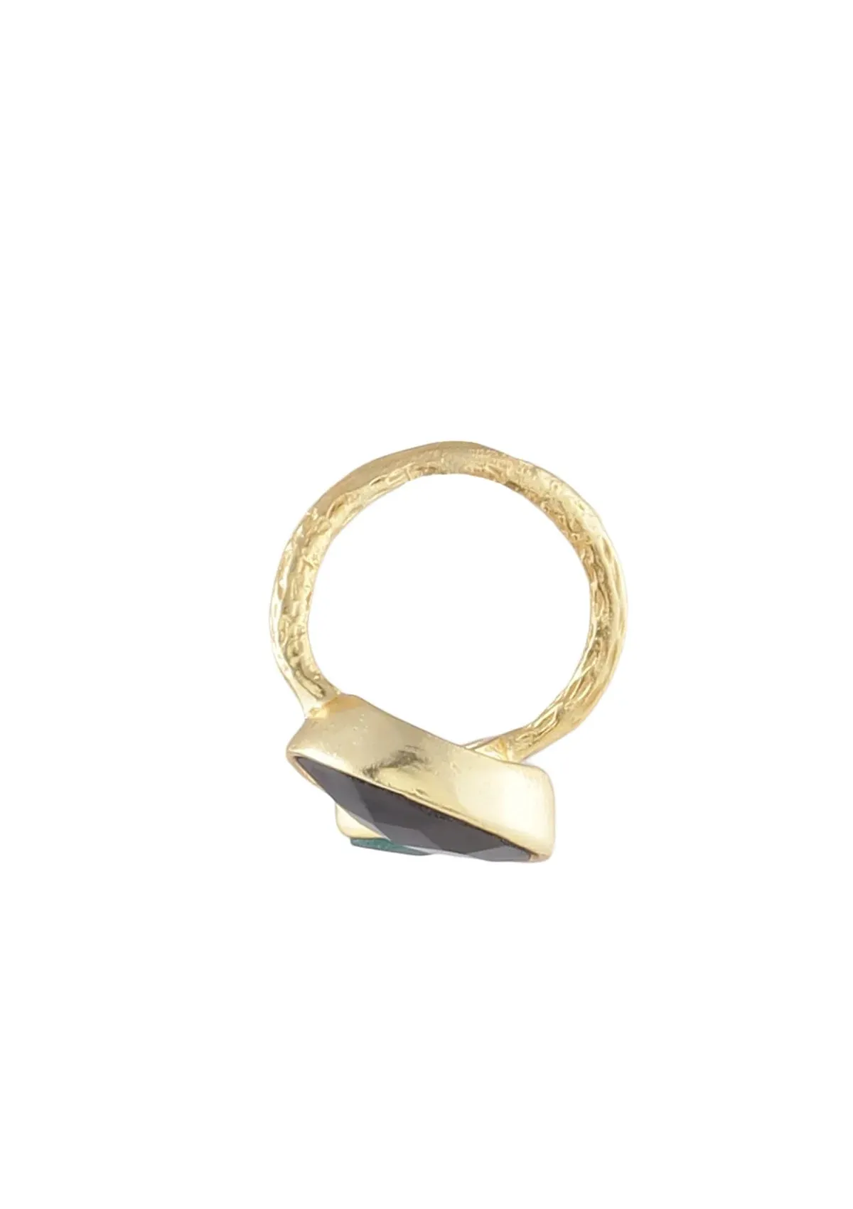 Adjustable Green & Black Onyx Ring