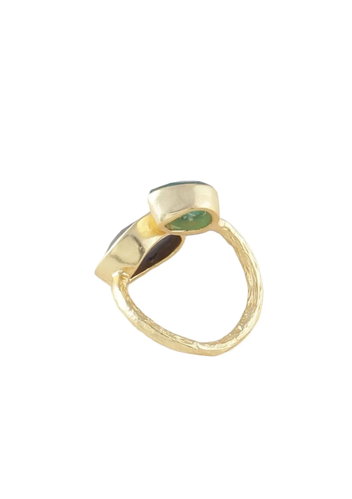 Adjustable Green & Black Onyx Ring