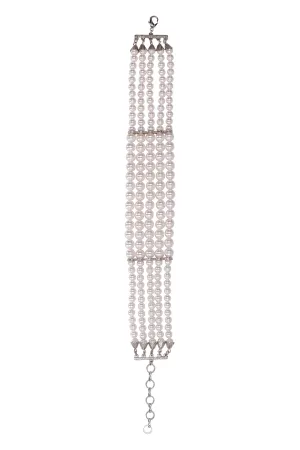 Alessandra Rich Pearl Embellished Choker