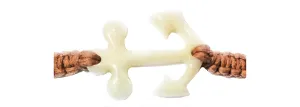 All natural Hand carved Anchor Tagua charm on a hand woven cotton bracelet by Tu y Yo