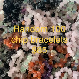 Assorted Gemstone Chip Bracelets - Wholesale Lot of 100