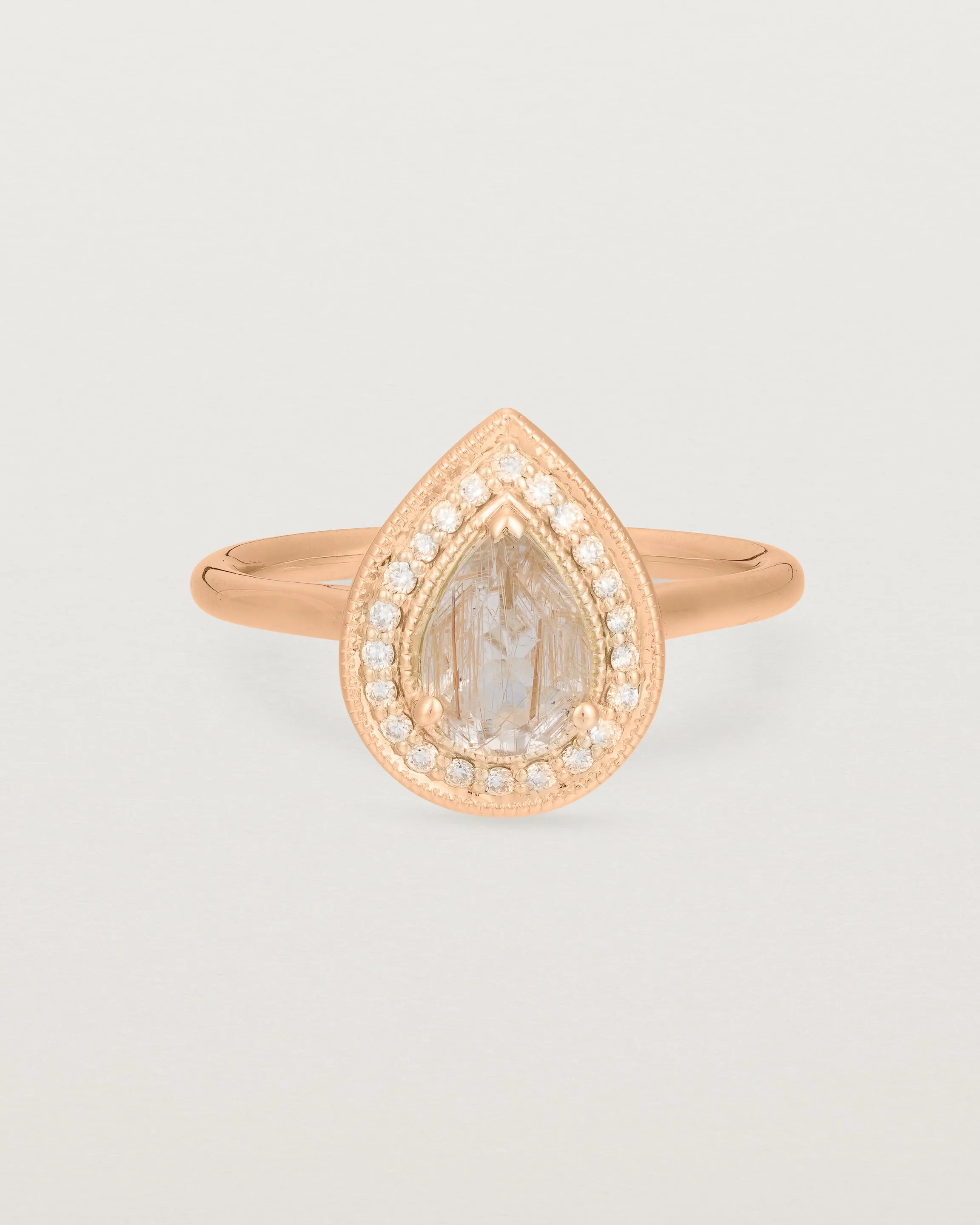 Aurie Halo Ring | Rutilated Quartz & Diamonds