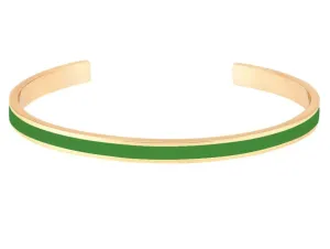 BANGLE Adjustable thin bangle in gilded brass and lacquer Simply Green