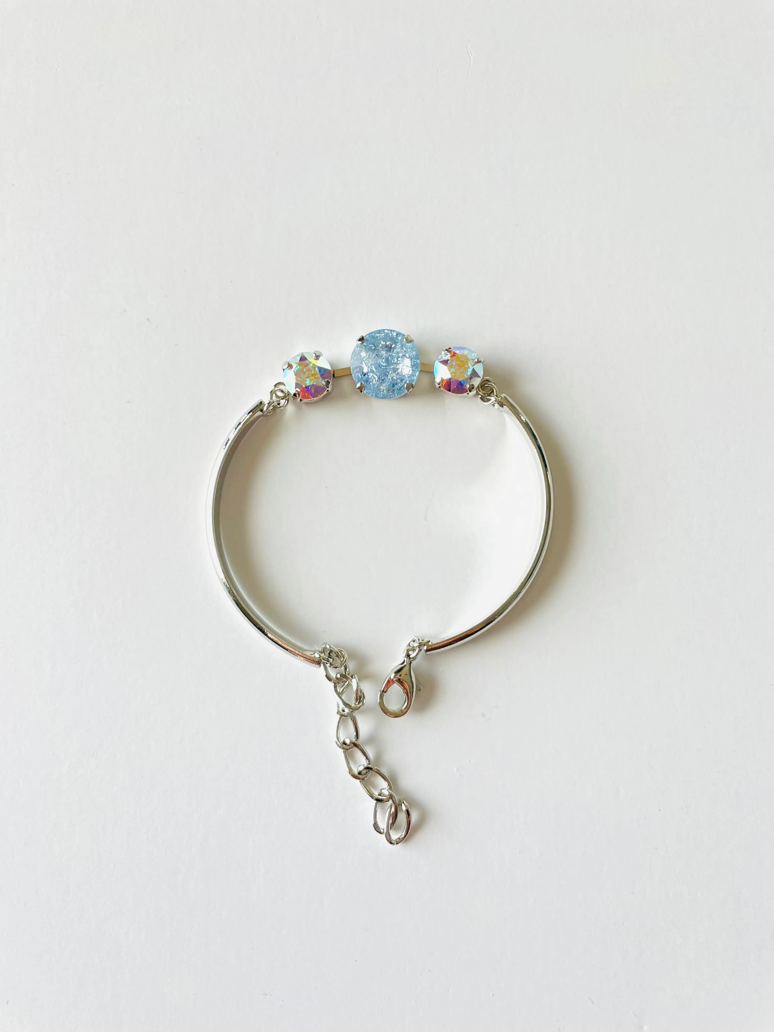 Bar Bracelet in Light Sapphire Ice   Crystal AB