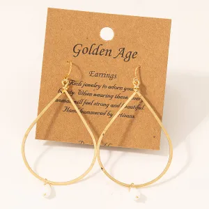 Bead Drop Thin Teardrop Earrings
