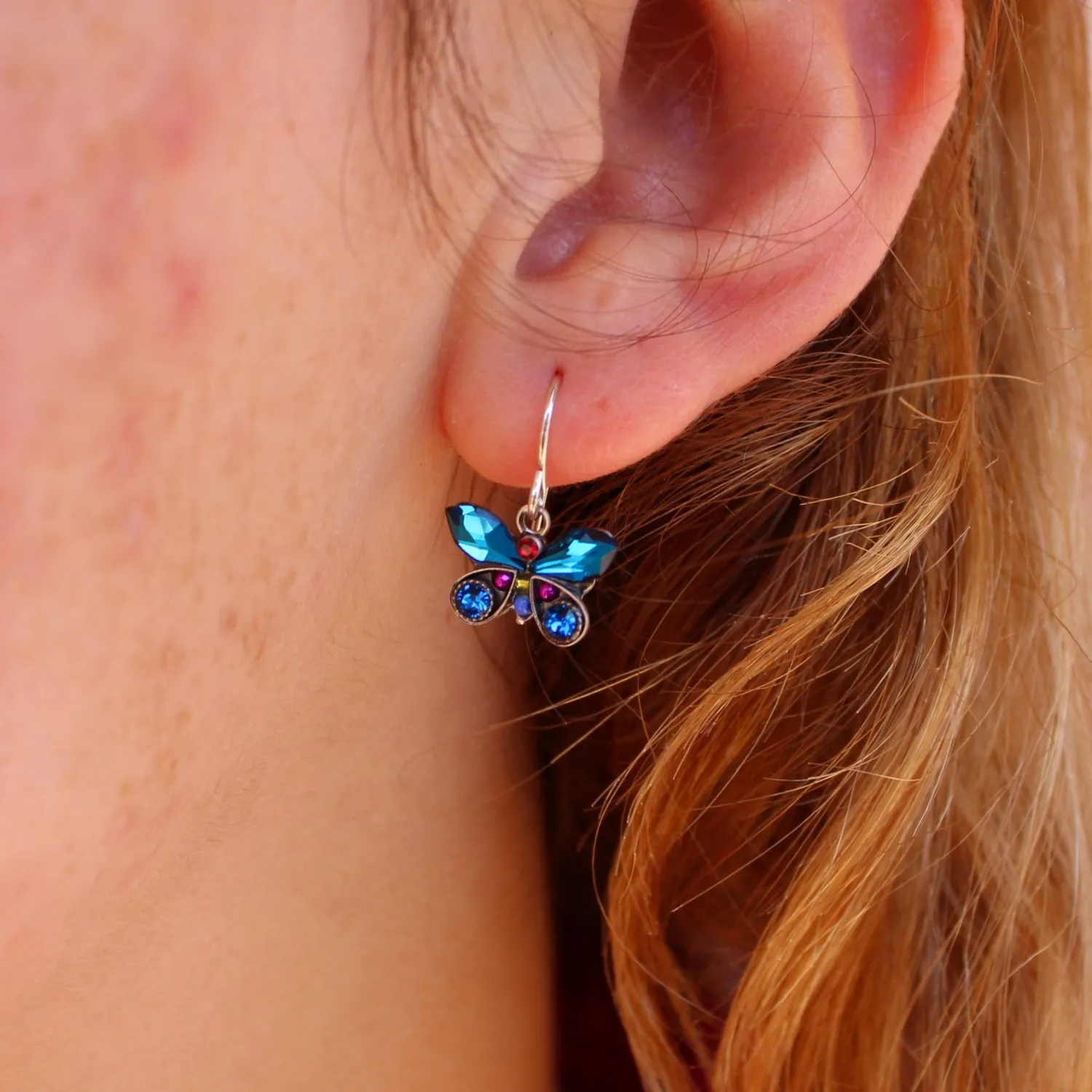 Bermuda Blue Butterfly Earrings
