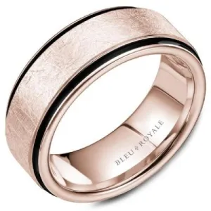 Bleu Royale Distressed Diamond Brush Finish Rose Gold 8.5mm