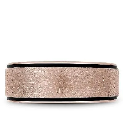Bleu Royale Distressed Diamond Brush Finish Rose Gold 8.5mm