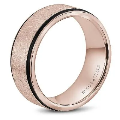 Bleu Royale Distressed Diamond Brush Finish Rose Gold 8.5mm