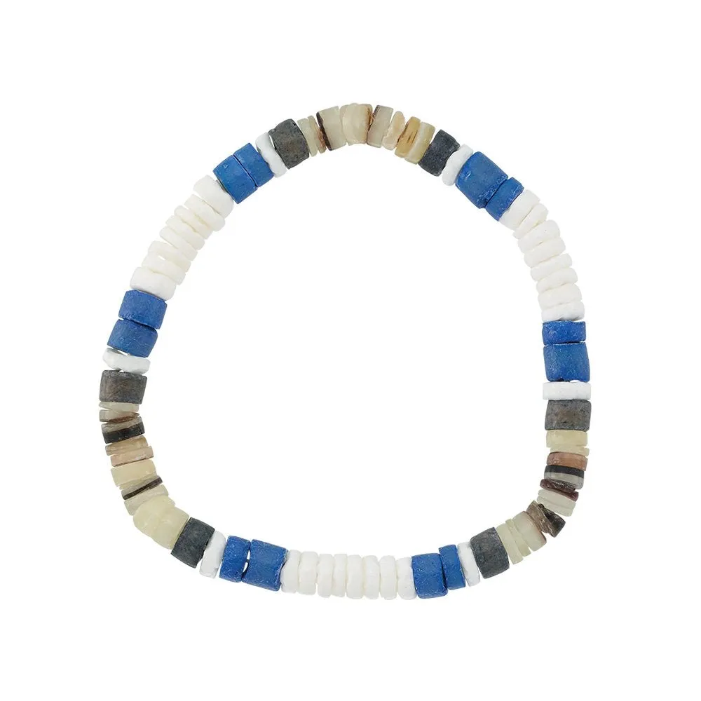 Blue Coconut Shell Stretch Bracelet