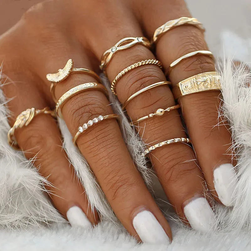 Bohemian Style Midi Ring Set