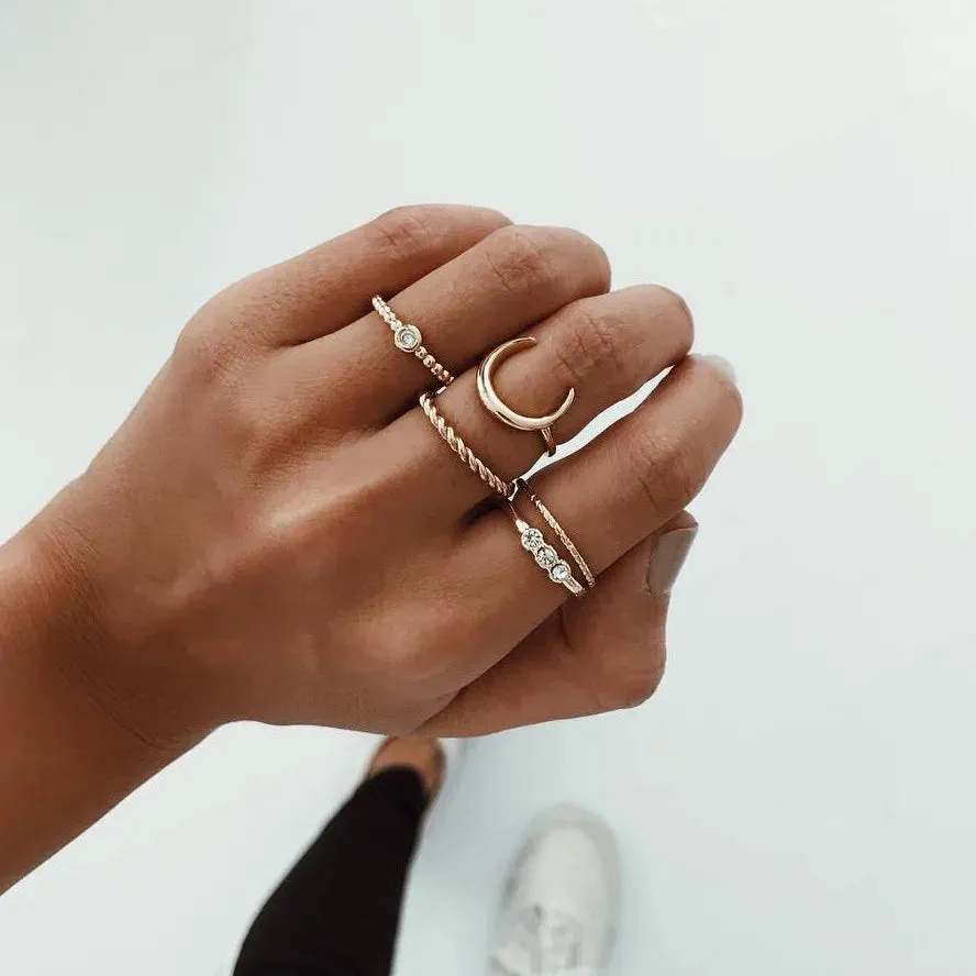 Bohemian Style Midi Ring Set